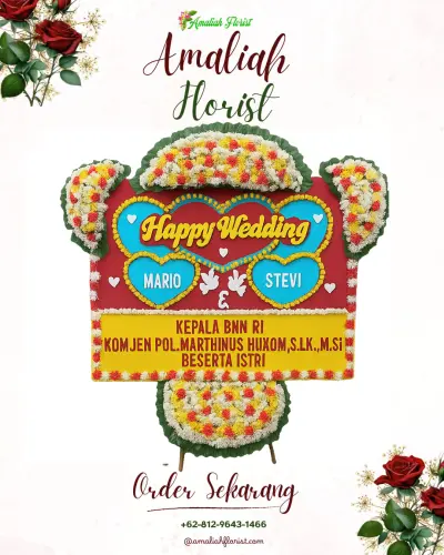 Karangan Papan Bunga Pernikahan di Kademangaran